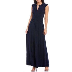 Vince Camuto Long Formal Dress 12 Blue Sleeveless Wedding Party Cruise Washable